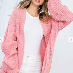 THML Coral Open-Front Cardigan